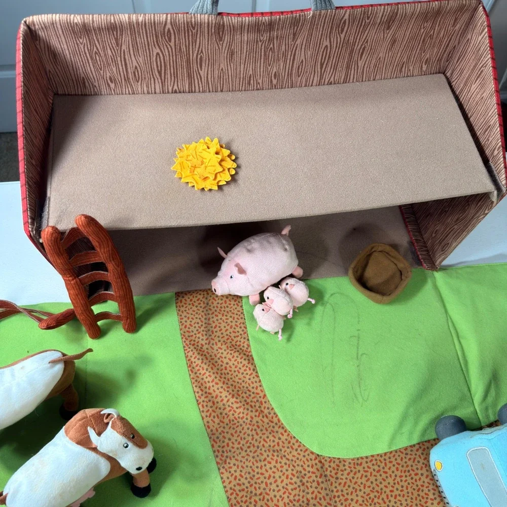 IKEA Landlig Plush Barn Farm Playset Soft Toy Carrying Case Animals 22pc Set